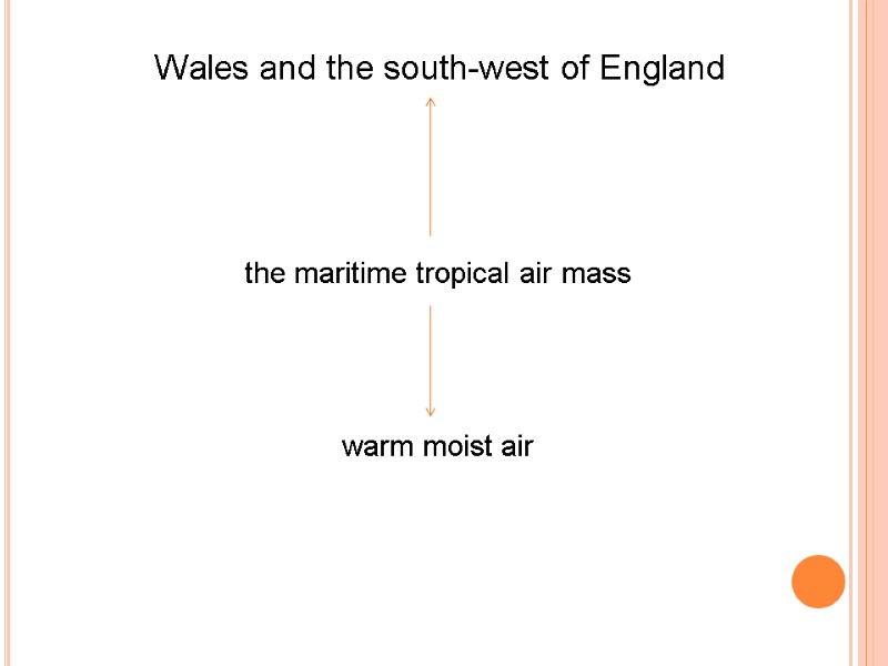 Wales and the south-west of England  the maritime tropical air mass warm moist